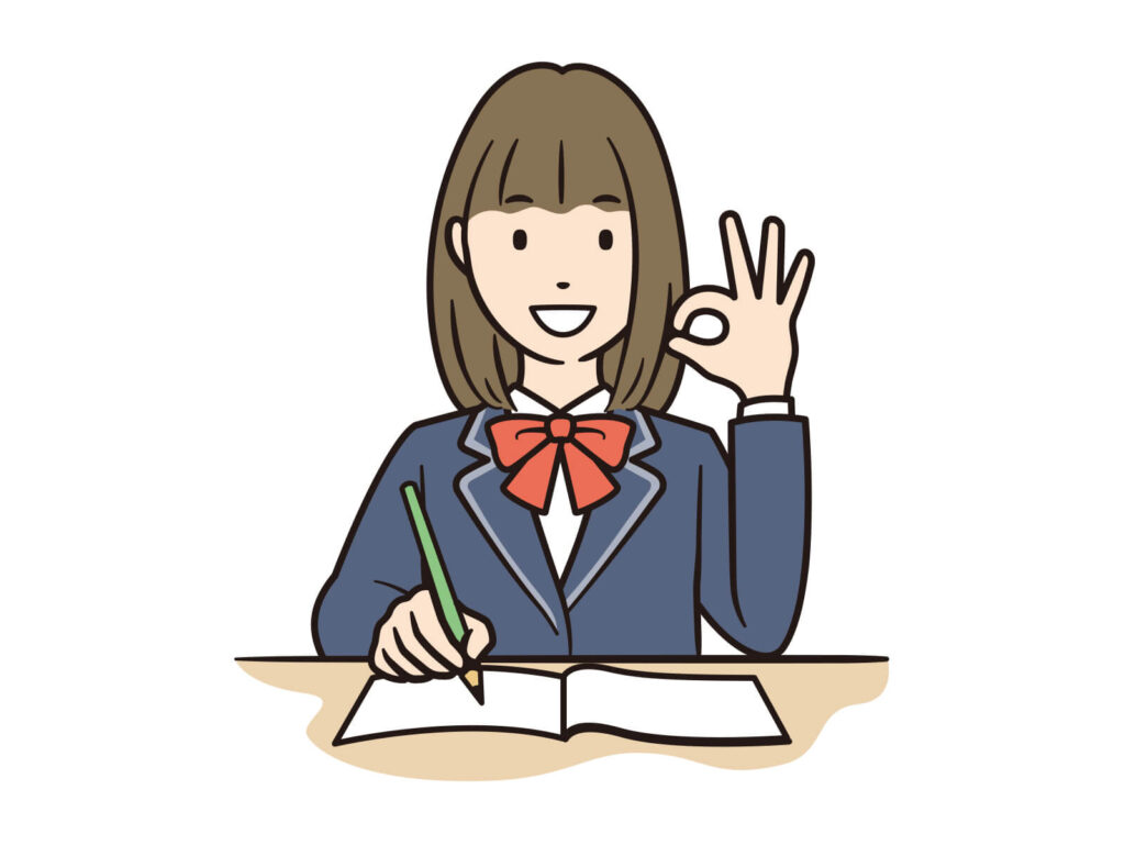勉強している中学生